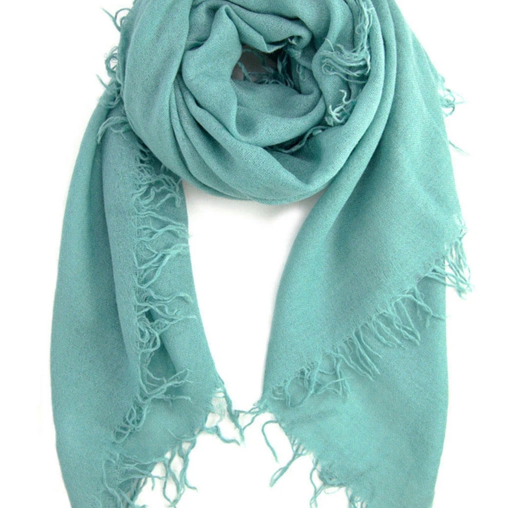 Chan Luu Cashmere and Silk Scarf Wrap - Mineral Blue